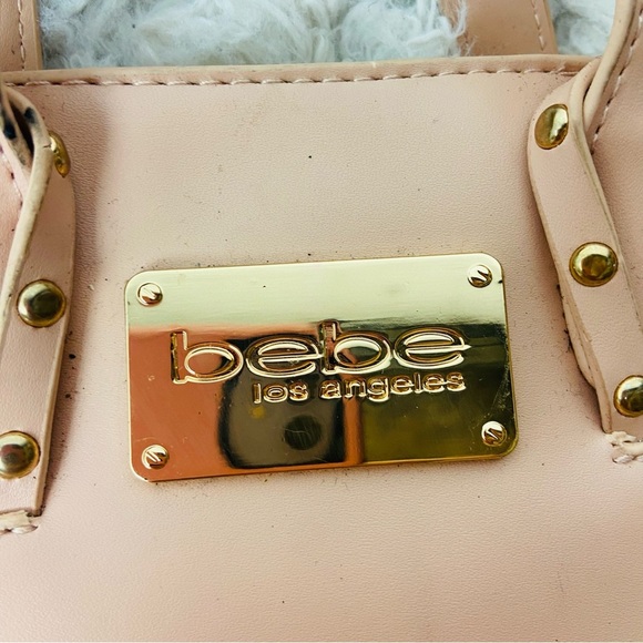 BEBE Nude blush faux Leather Crossbody purse - Picture 6 of 17